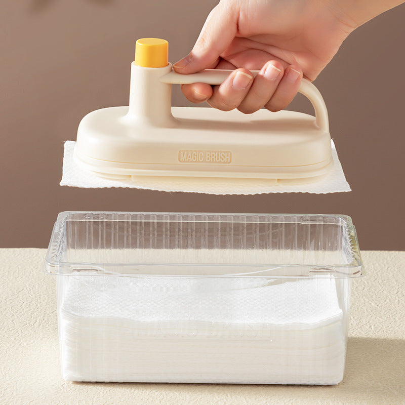 Magic Brush with Disposable Cleaning Rags for Kitchen, Bathroom or Any surface