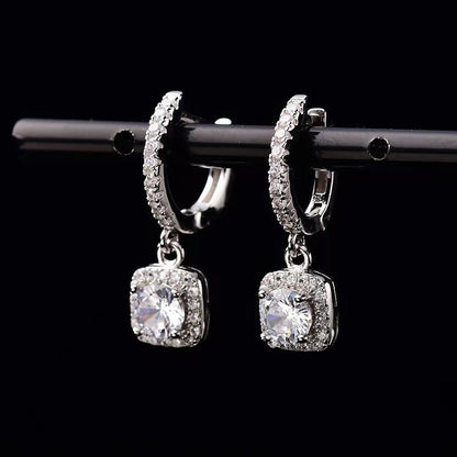 White Gold Diamond Encrusted Stud Earrings