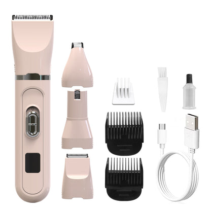 Pet's Four in One Electric Hair Clipper with LCD Display