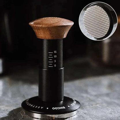 Barista-Grade Graduated Spring Coffee Tamper Precision Tamping, Durable Metal Construction