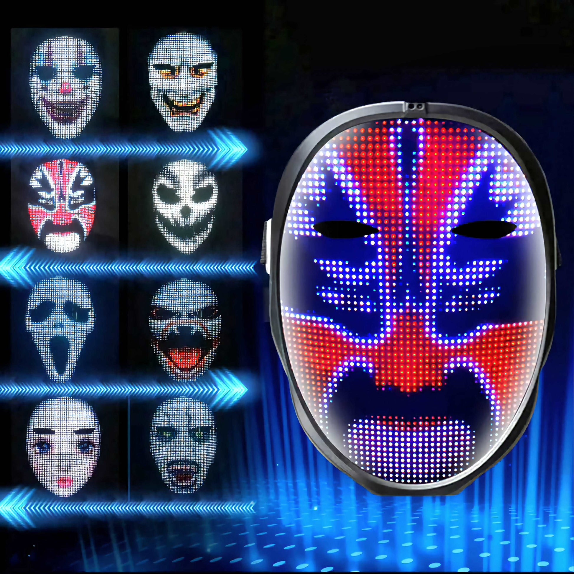 Digital Smart App Controlled LED Cosplay Face Changing Mask