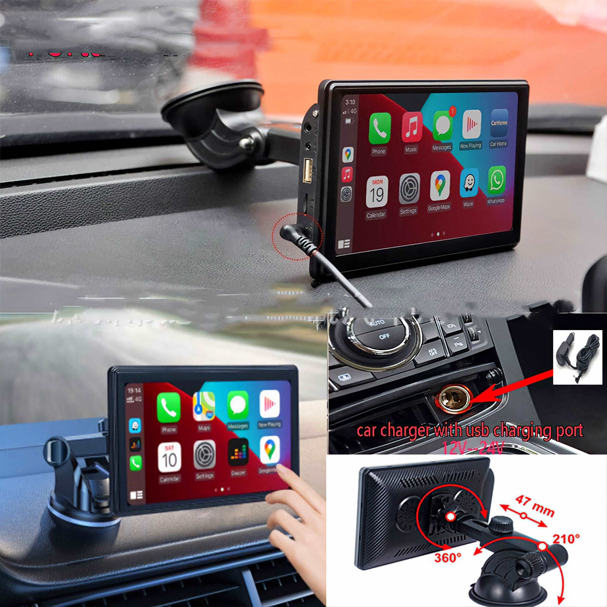 CarPlay Android Auto Car Radio Multimedia Video Player 7inch Portable Touch Screen With USB AUX For Rear View Camera at www.acheckbox.com