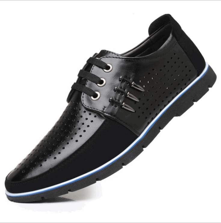 Casual Leather Shoes for Men - Versatile Three-Color Lace Design