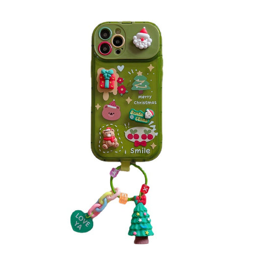 Precise Cutouts for Access, iPhone 11, 12, 13, 14, 15 Variants, Versatile Practicality Mirror Bracket, Hands-Free Media Viewing, Animal and Cartoon Designs, Charming and Practical Accessory, Personalized Style Rose Red Green, Unique Style Color Options, Festive Charm Functional Elegance