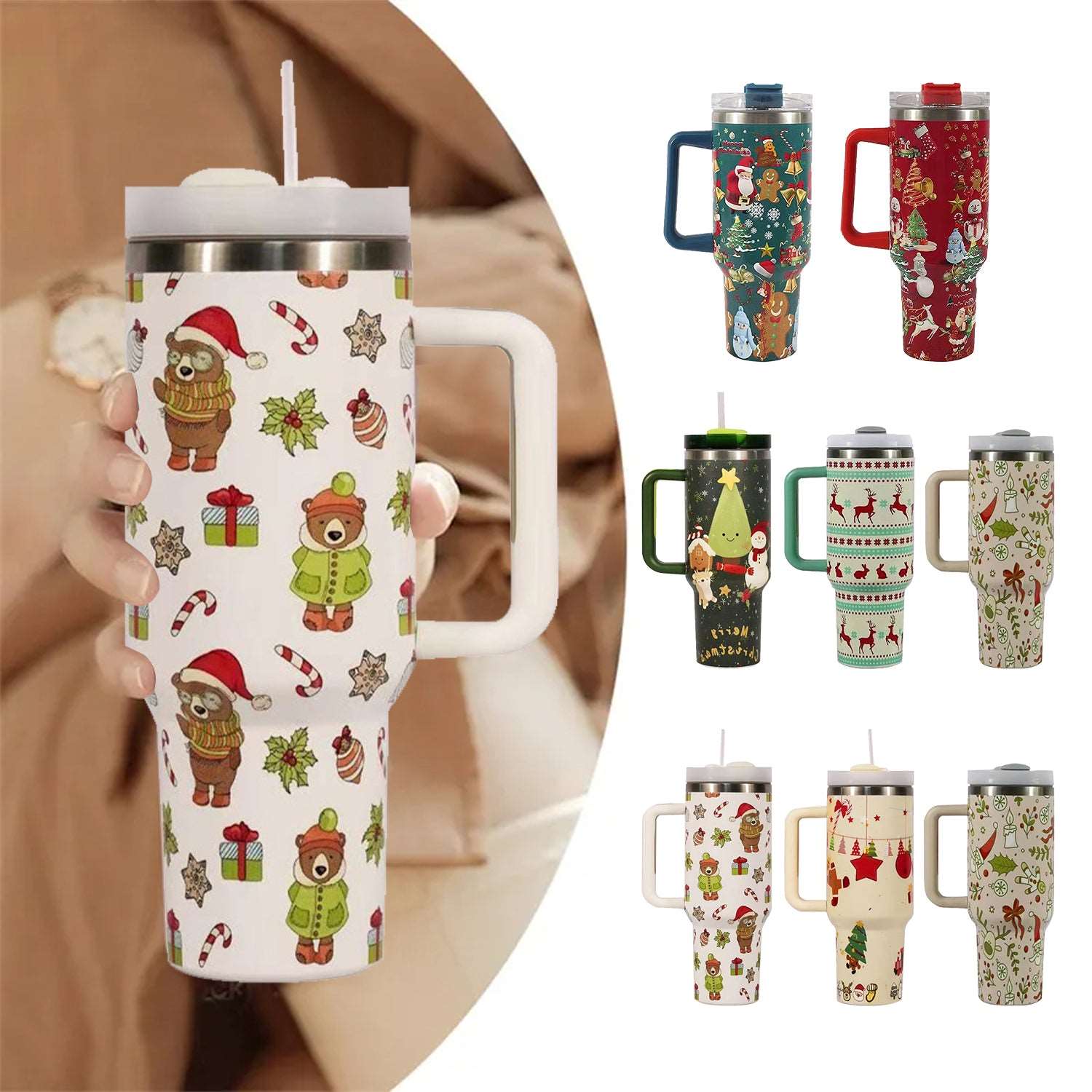 Christmas pattern stainless steel tumbler