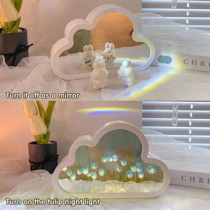 Cloud mirror tulip lamp