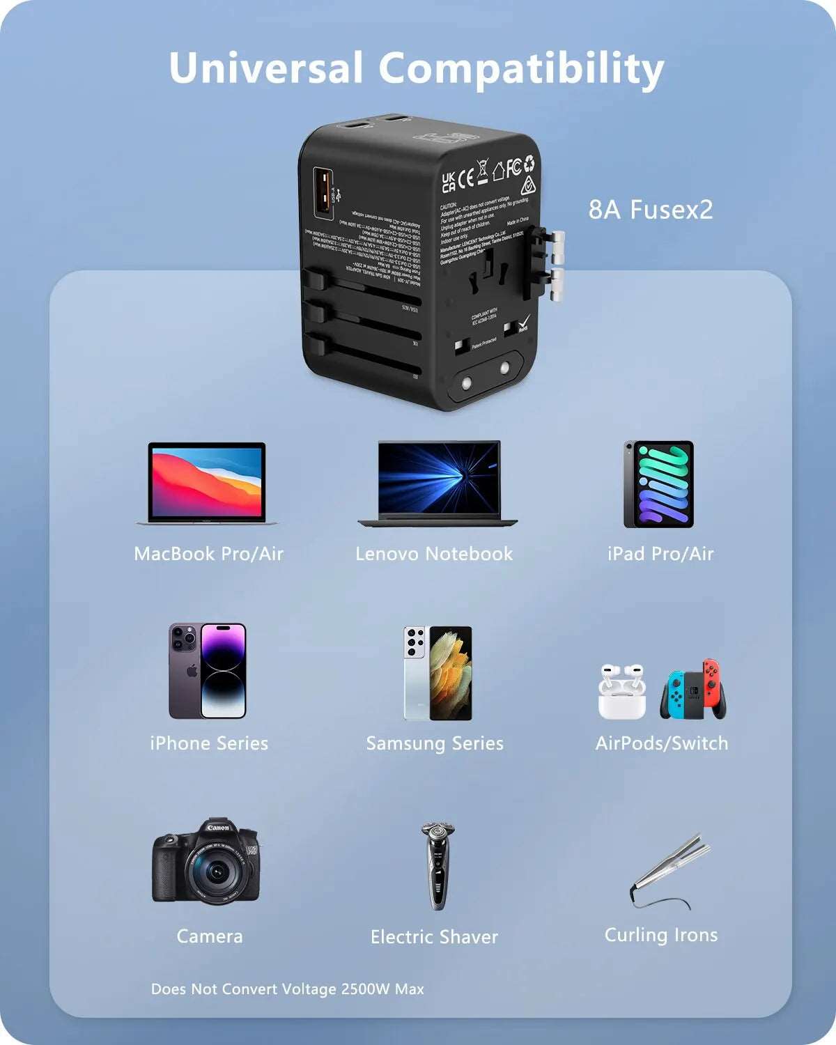 Compact Travel Charger for Fast Laptop and Smartphone Charging