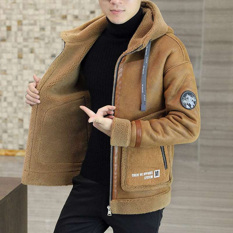 Cozy Men's Fur Coat in Versatile Solid Hues