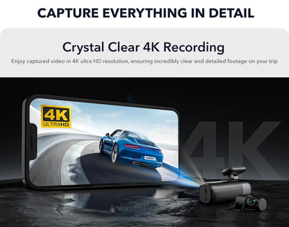 Crystal clear 4k recording car dash cam 