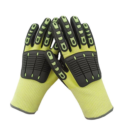 Cut Resistant Safety Work Glove Anti Vibration Anti Impact Oil proof Protective With Nitrile Dipped Palm Glove for Working at acheckbox online store