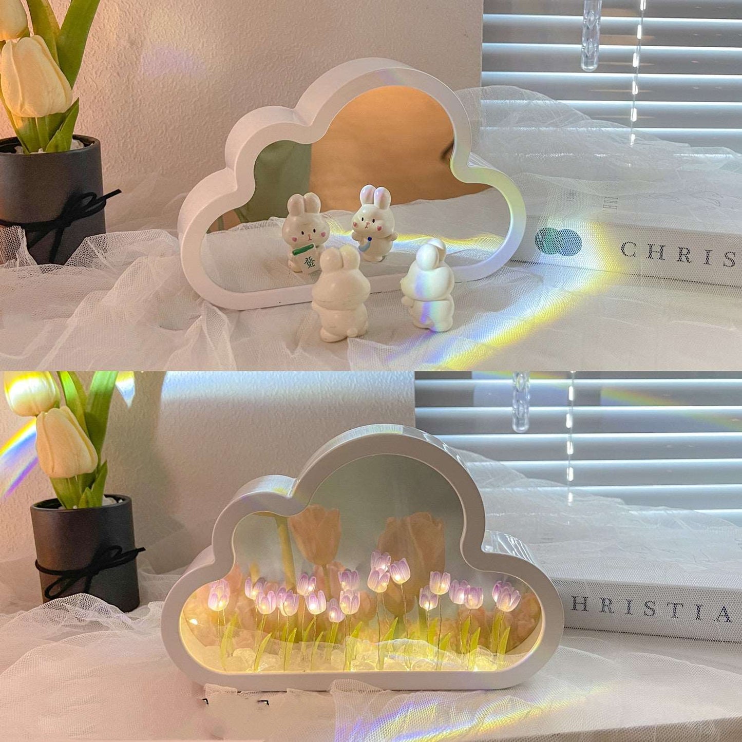 Decorative cloud tulip night light