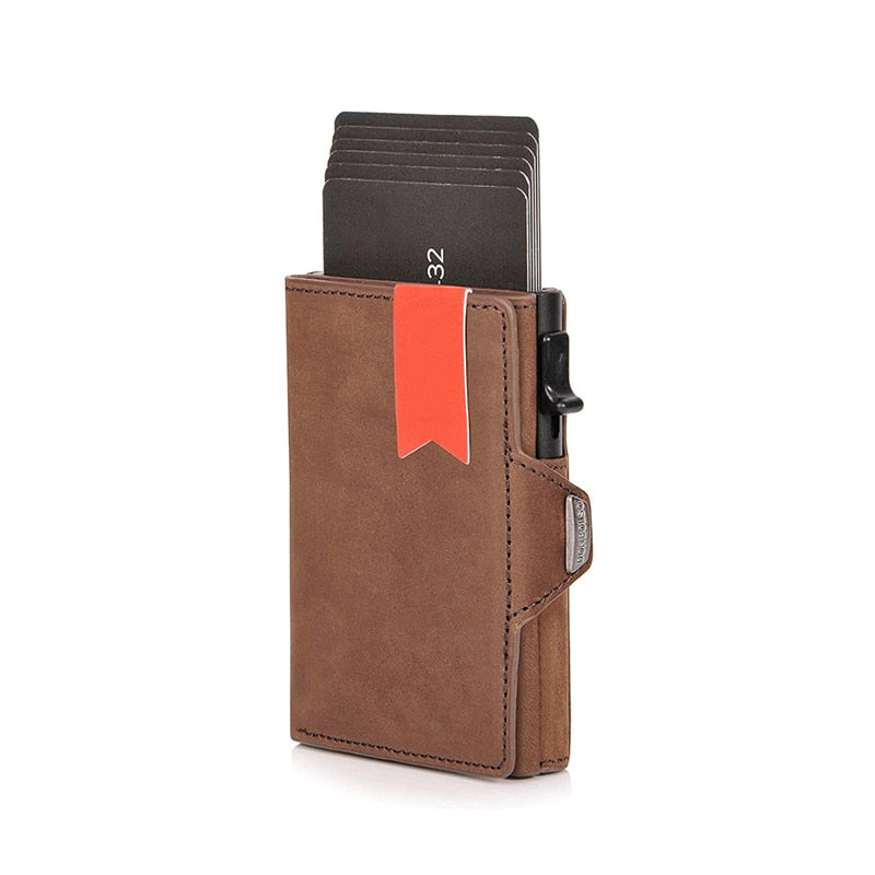Elegant Leather Card Holder RFID Secure, Fashion-Forward Compact Wallet for Trendsetters