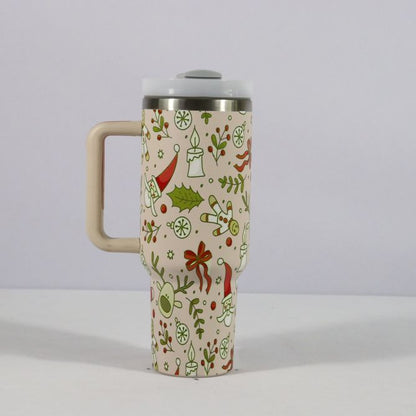 Festive stainless steel drinkware