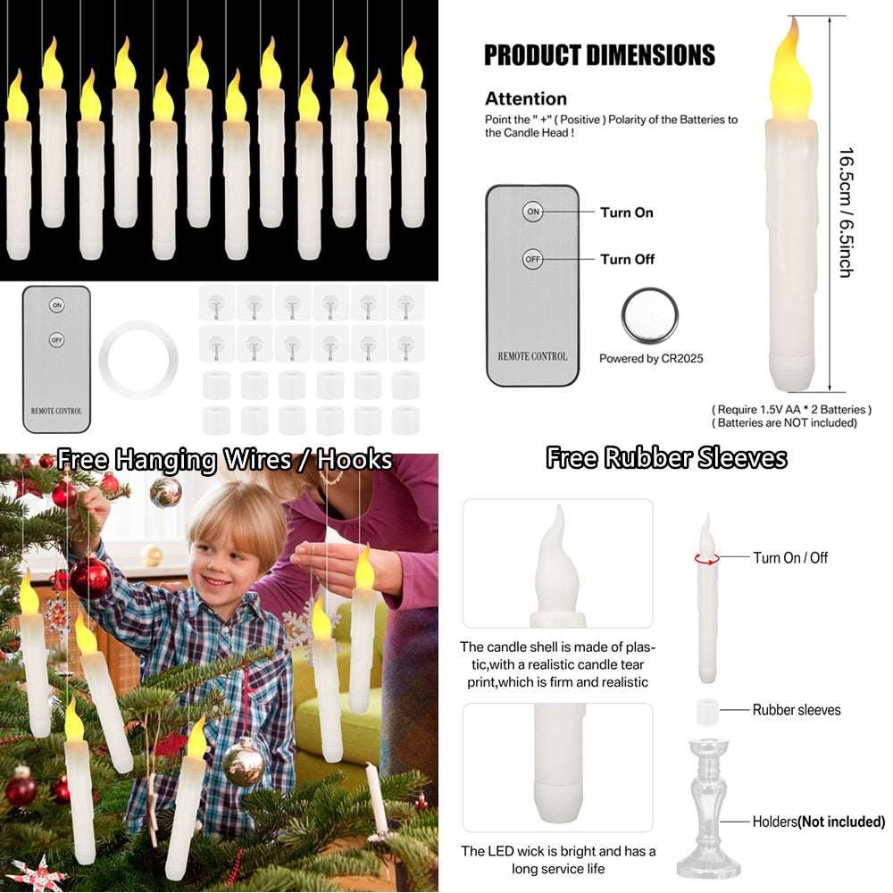 Flameless taper candles for elegance