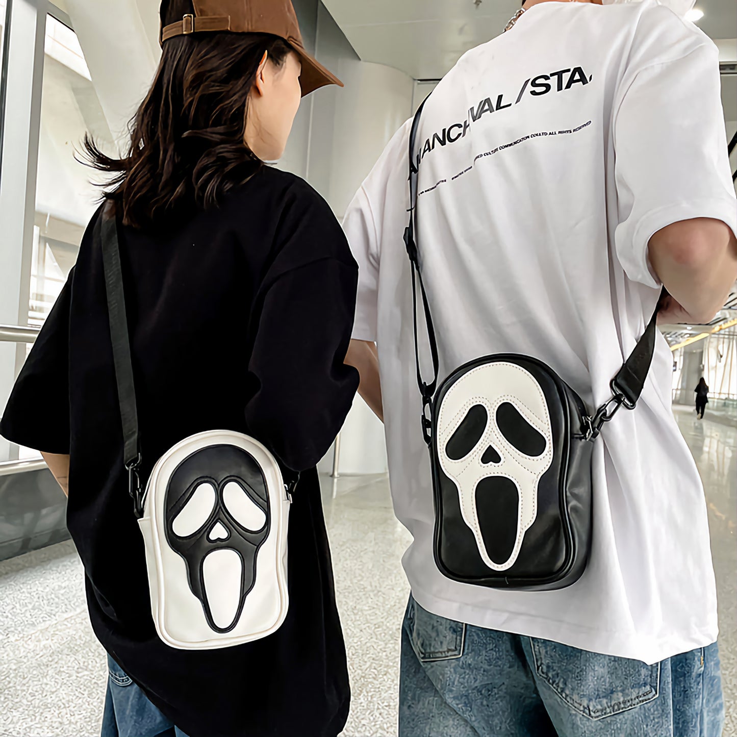 unisex Funny Ghost Skull Halloween Shoulder Bag