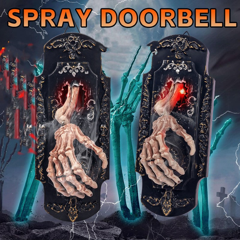 Halloween Funny Doorbell Induction Spray ornament at acheckbox