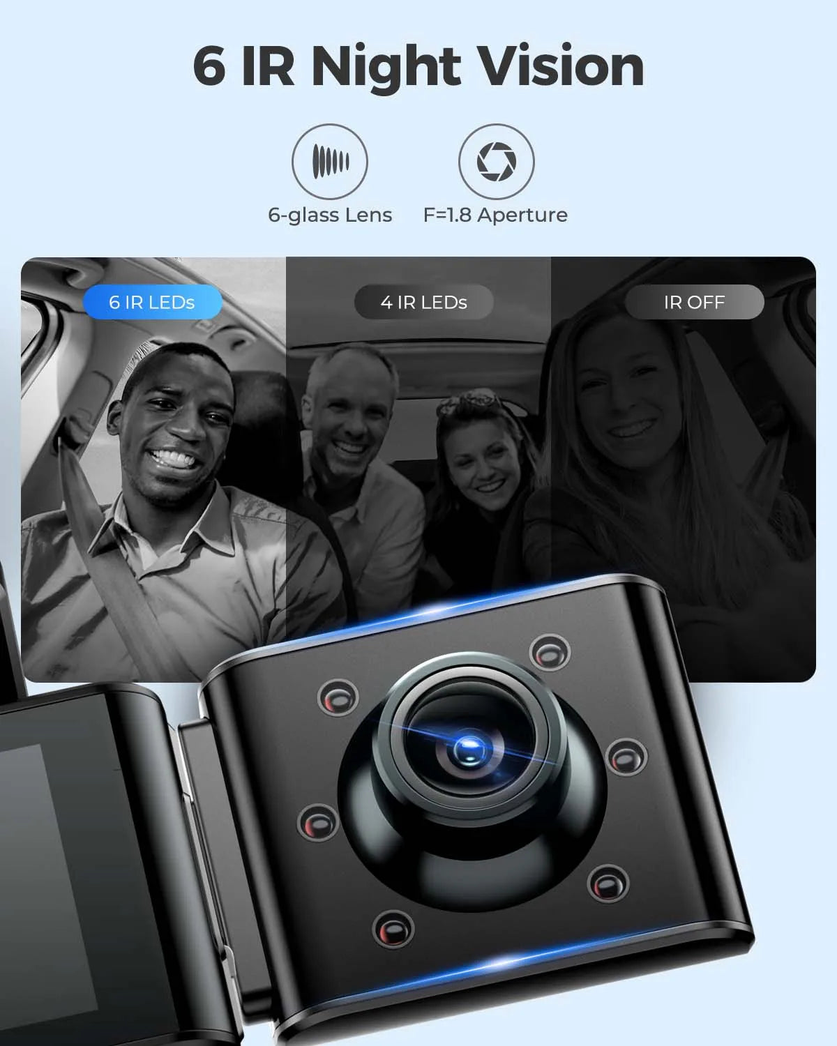 IR night vision car dash cam