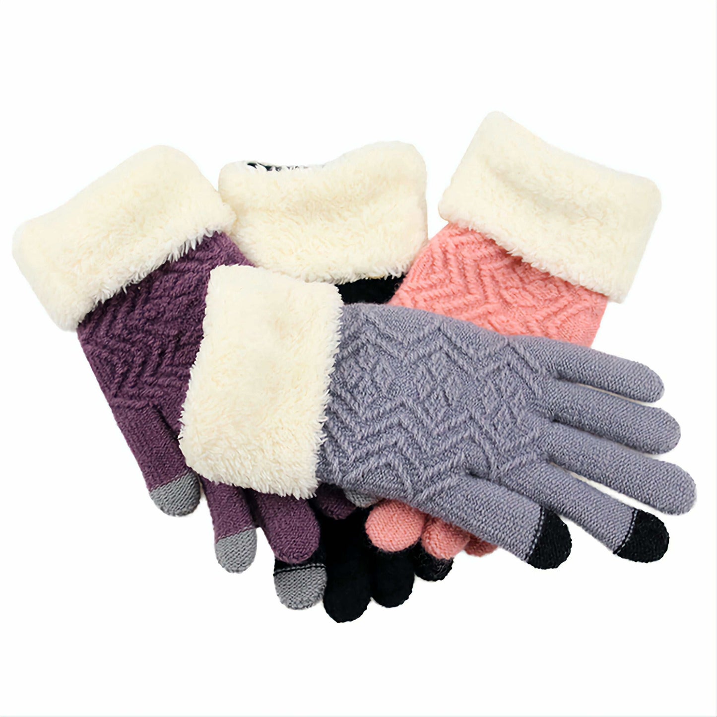 Jacquard Knitted Warm winter Gloves for Women