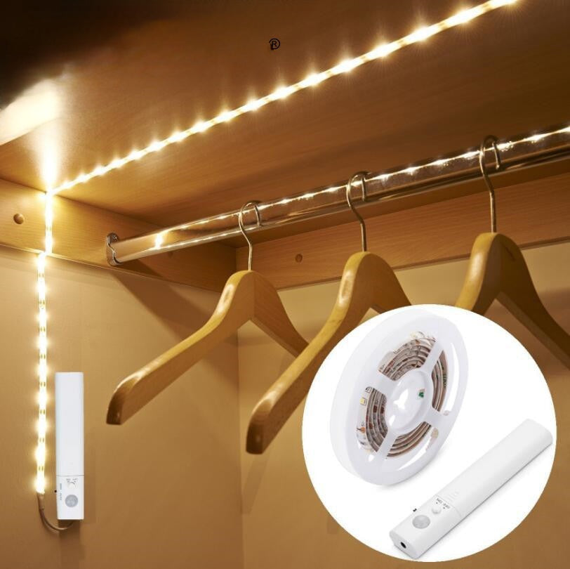 Kitchen Cabinet Light Tape LED Motion Sensor LED Strip Light Not waterproof Wireless PIR LED Lamp Battery Stairs Wardrobe Lamp at acheckbox