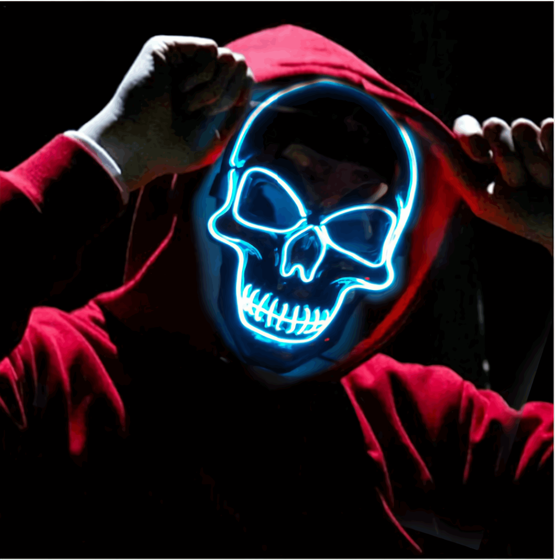 Adjustable LED Cold Light Glowing Mask for Halloween 