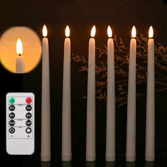 LED Flameless Taper Candles Battery Operated Fake Flickering Candlesticks Electric Long Candles for Wedding Home Decor at acheckbox