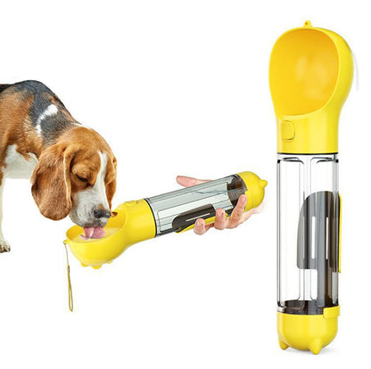 Leak-Proof Dog Water Bottle with Food Storage and Poop Bag Dispenser