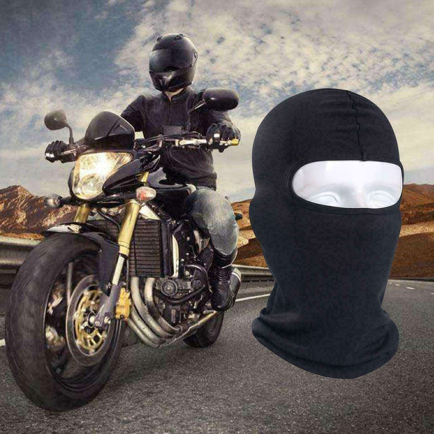 Lightweight Motorcycle Warmer Black Ski Mask Set for All Seasons