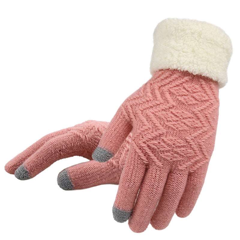Luxurious warm knitted gloves for women Supreme warmth winter gloves with jacquard elegance Fashionable and cozy women's mittens for winter at www.acheckbox.com a perfect gift for loved ones