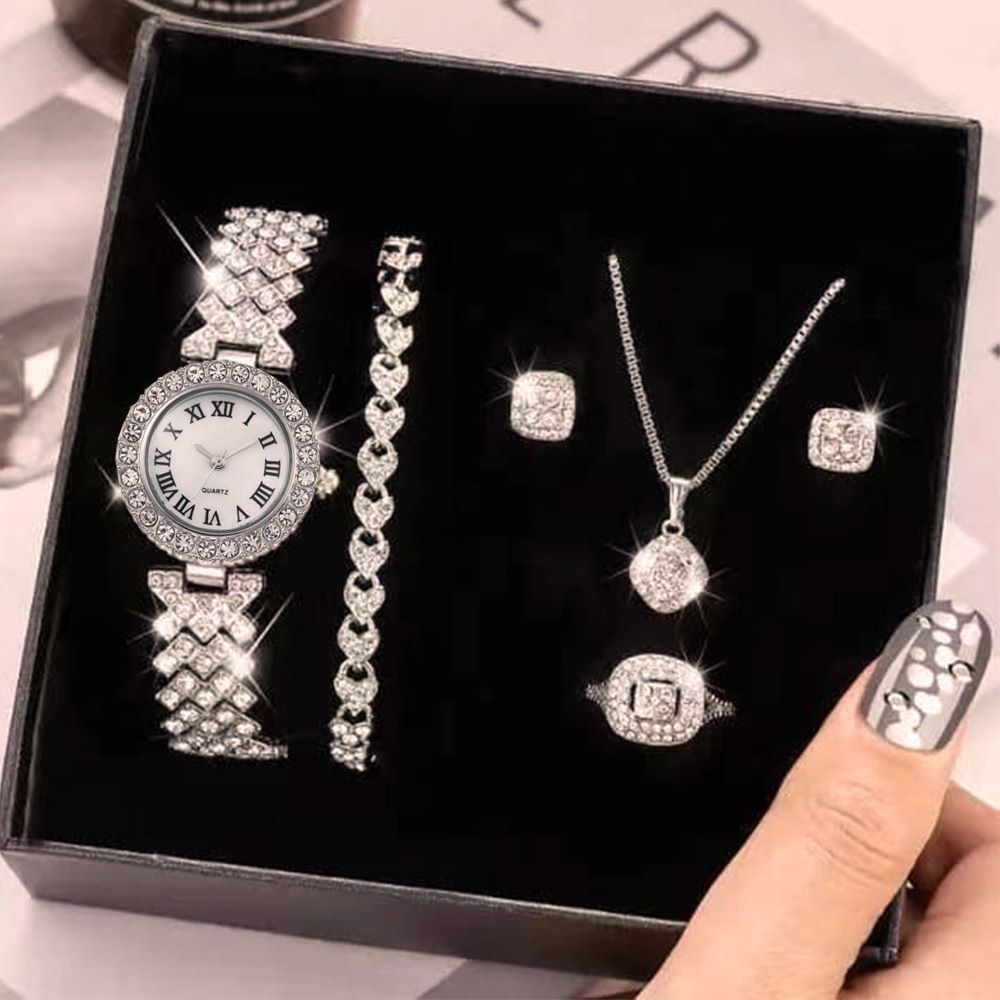 Luxury watch and bracelet combo, Versatile jewelry ensemble, Trendy women's accessory set,