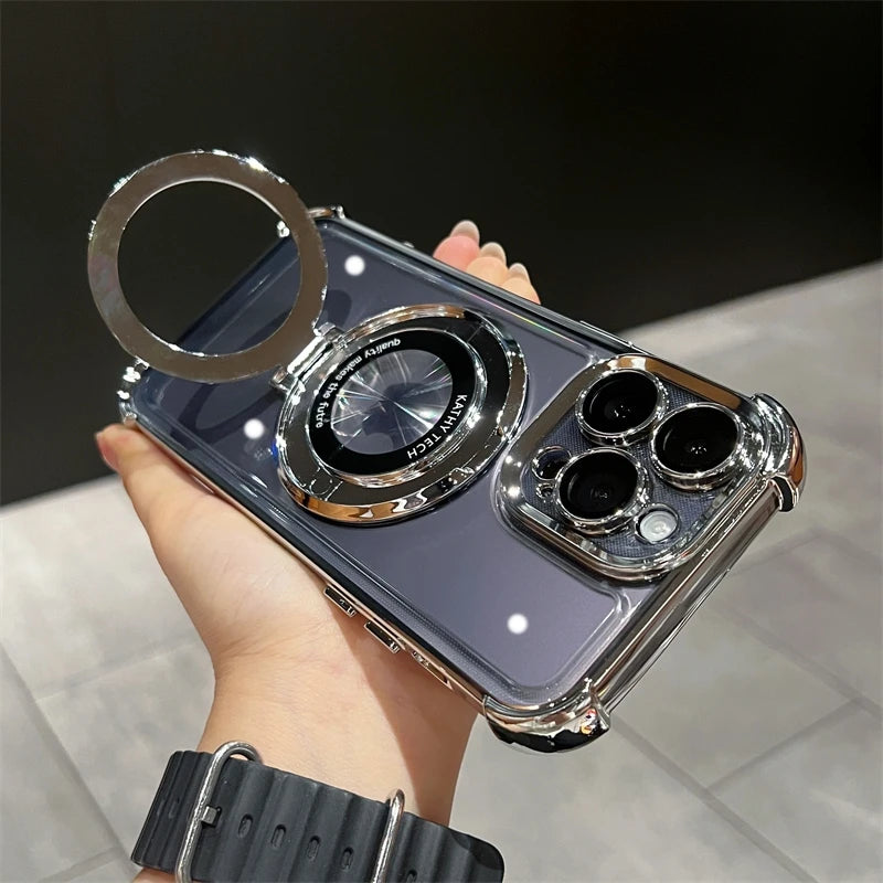 Media Mastery Ring Bracket iPhone Silver Case for Pro Viewing