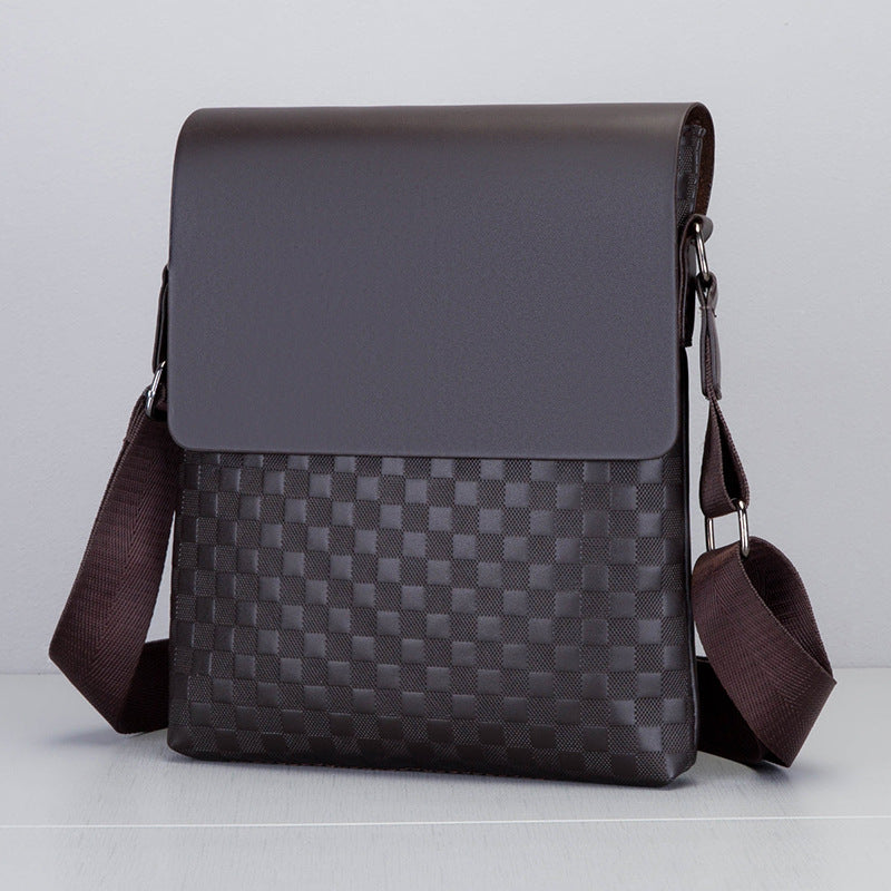 Men's Casual Crossbody Bag in Classic Black and Dark Brown at acheckbox perfect as gift