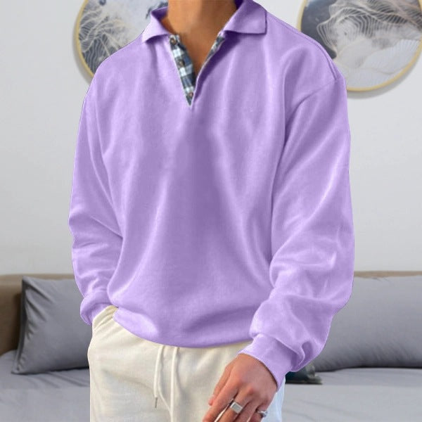 Men's Sweatshirt with Soft Fabric Blend in purple color