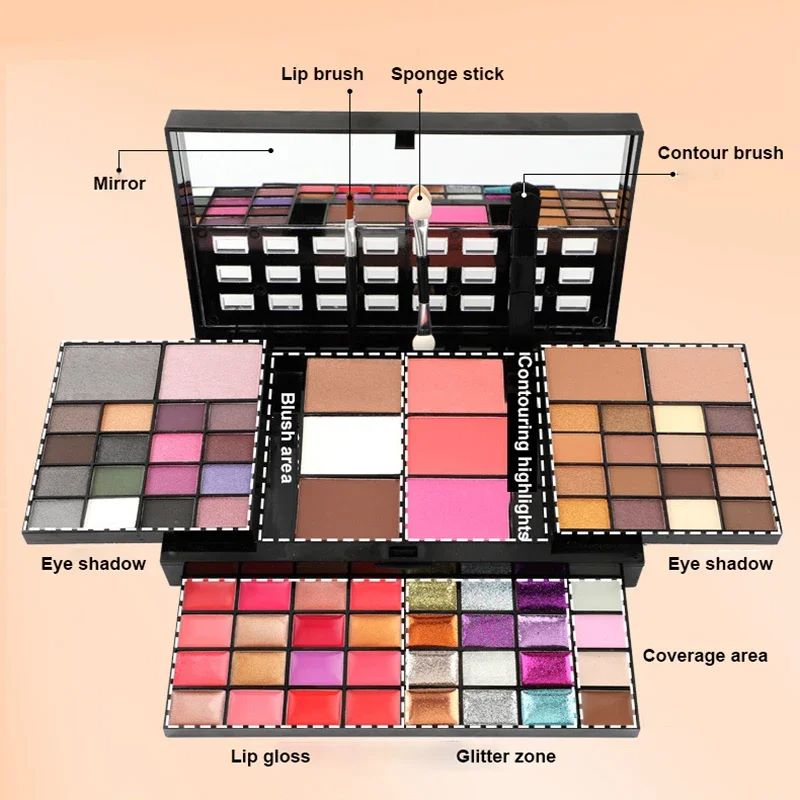 Mesmerizing Pigments, Luxurious Finish Dive into Glamour with 74 Shades Makeup Kit for Women