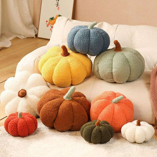 Multi-Color Pumpkin Plush Pillow - Ideal for Bedroom and Living Room Decor