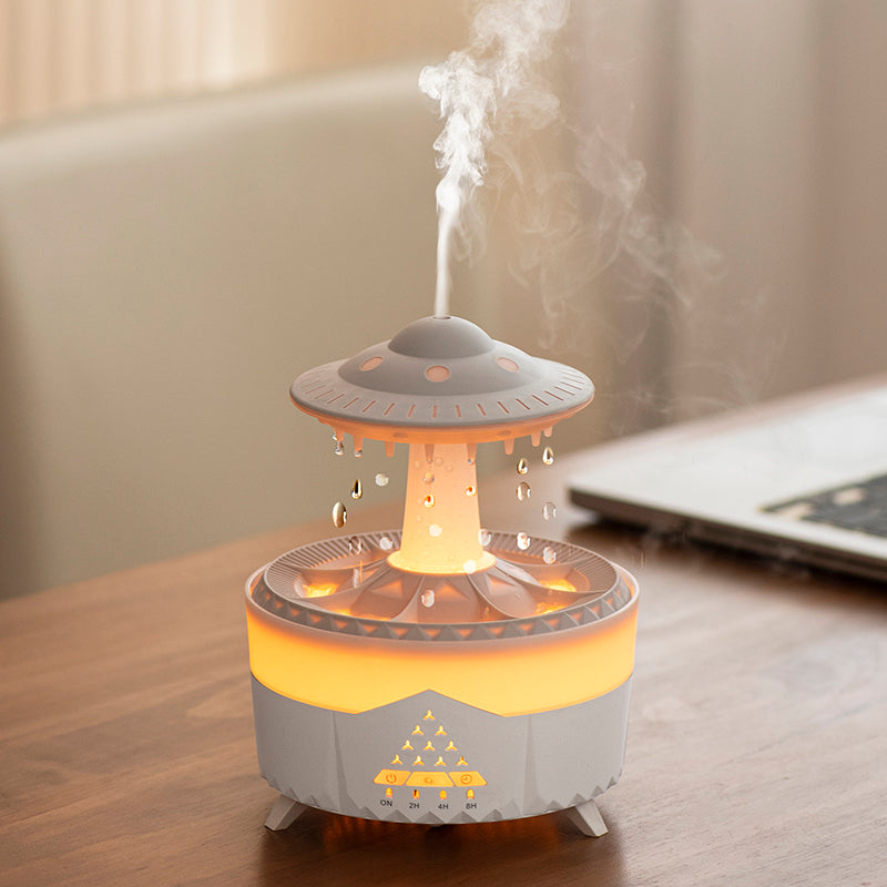 viral UFO Water Drop Humidifier Rain Cloud Air Humidifier Aromatherapy Essential Oils Aroma Diffuser USB Charging 7 Color Mist Maker. Great gift for chrismas thanksgiving black friday and halloween at acheckbox