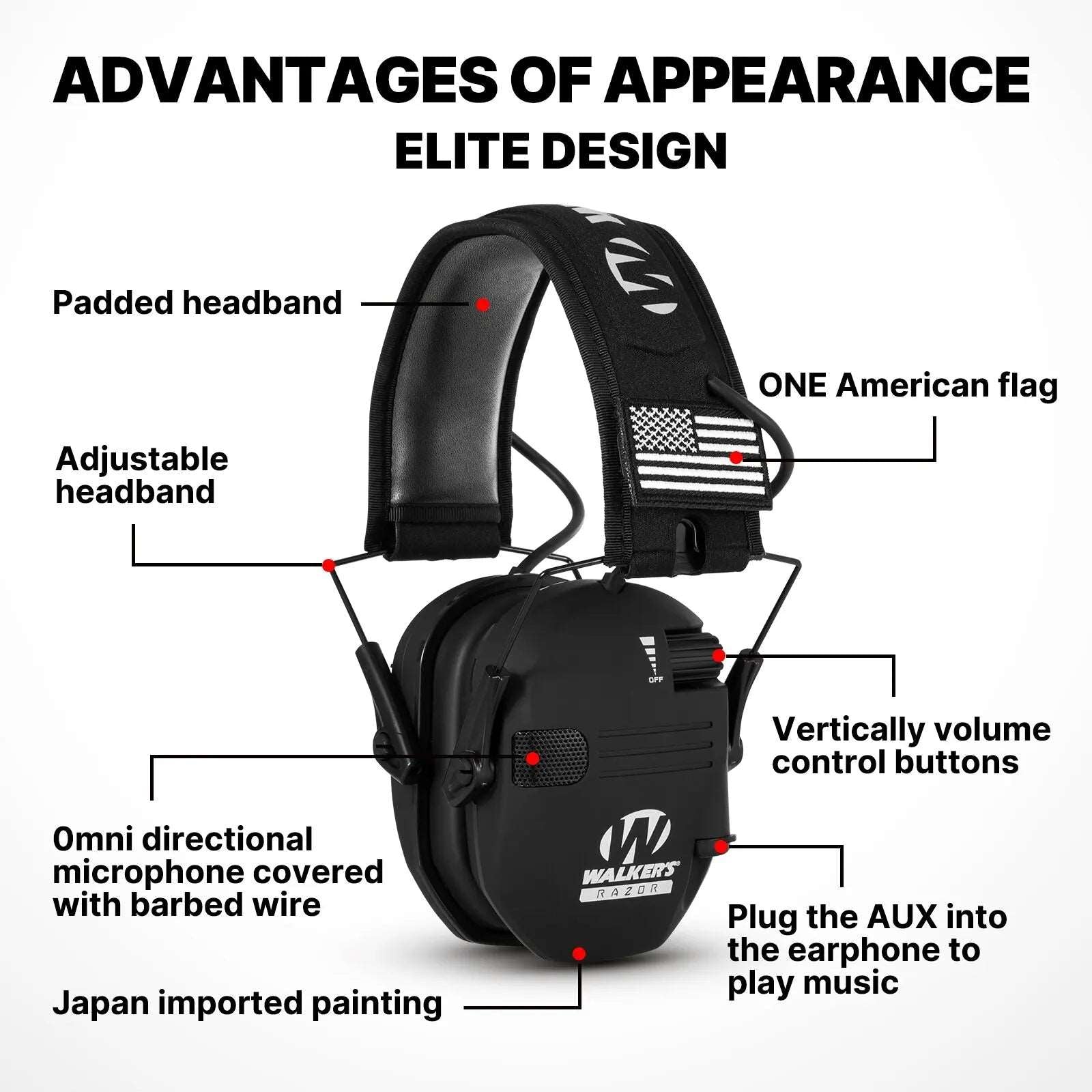 Natural Sound Clarity in BlackGreenDesert Walker's Shooting Earmuff