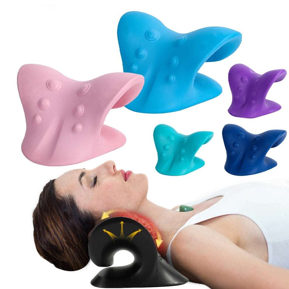 Neck Shoulder Relaxer Stretcher Massage Cervical Traction Device Chiropractic Pillow Neck Cloud for Pain Relief Spine Alignment at acheckbox