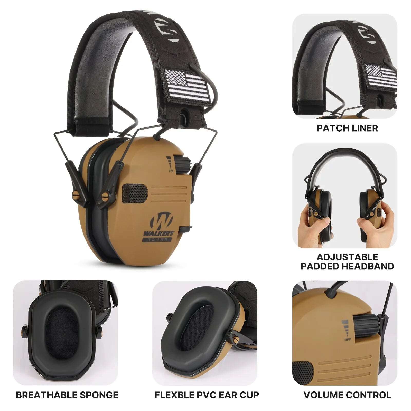 Noise-Canceling Perfection Walker's Razor Slim Earmuff Features