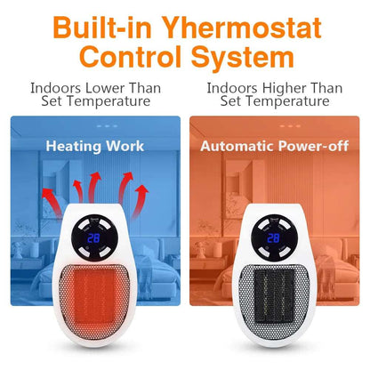 Portable remote controllled electric heater for small space desktop perfect gift for christmas thanksgiving black friday halloween all holiday ocassions at acheckbox
