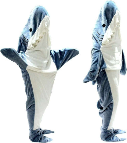 Premium Flannel Shark Blanket Hoodie