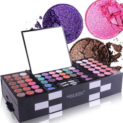 Professional 180 Color Eyeshadow Blush Cosmetic Foundation Face Powder Makeup Sets Eye Shadows Palette, MISS ROSE 144-Color Kit, Unparalleled Elegance