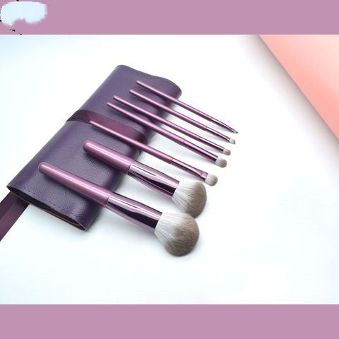 Purple Coffee Wooden Handle Makeup Brushes