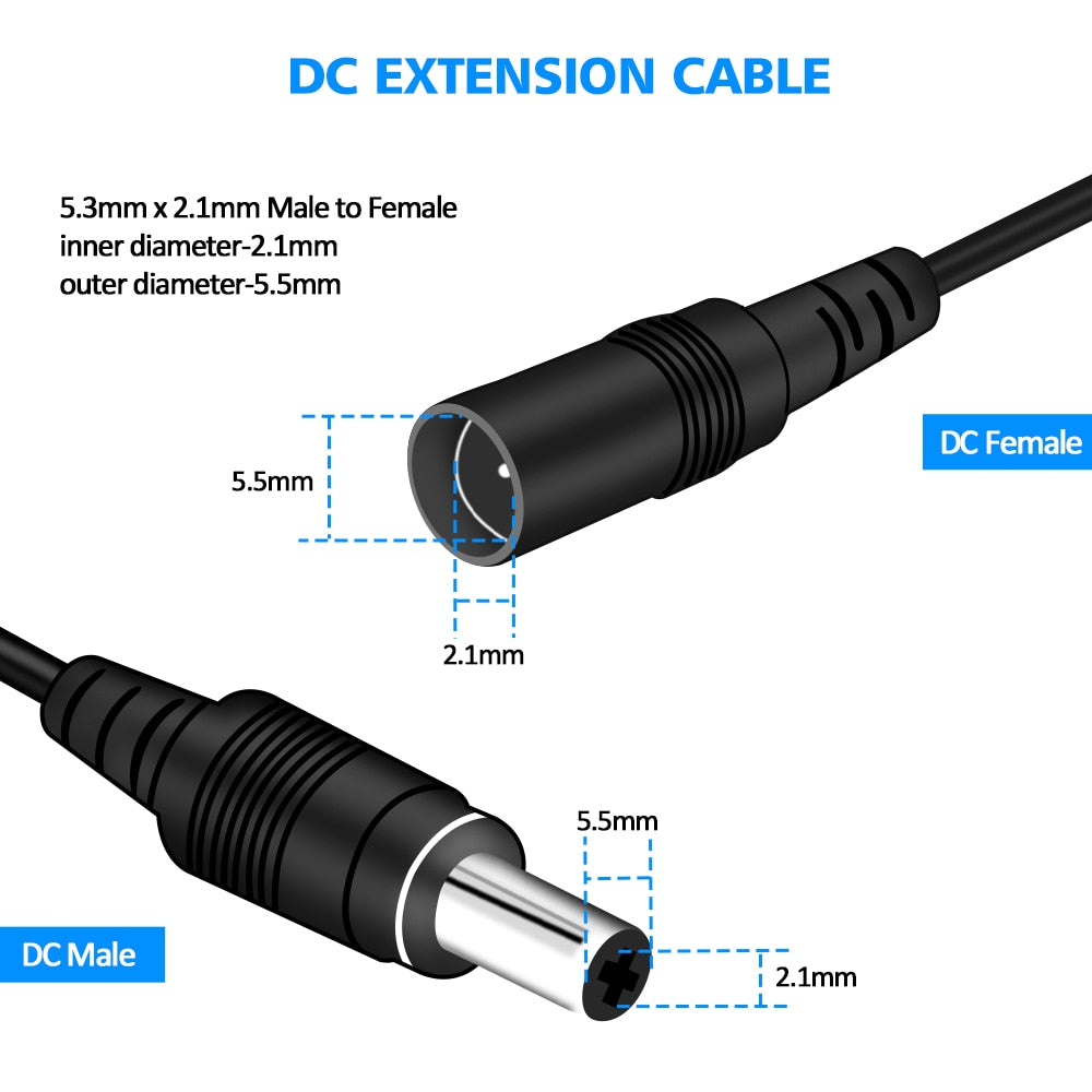 DC Power Cord Cable Extenders