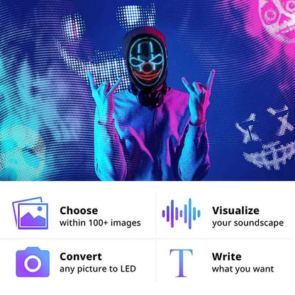 Digital Smart App Controlled LED Cosplay Face Changing Mask