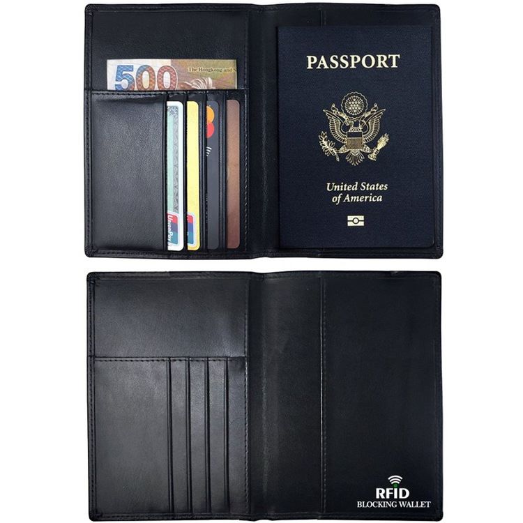 Secure Travel Essentials RFID Passport Holder & Antimagnetic Leather ID Case
