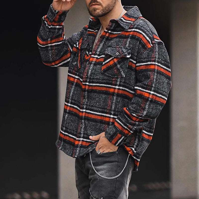 Size-Up for Optimal Fit in Plaid Shirt Jackets