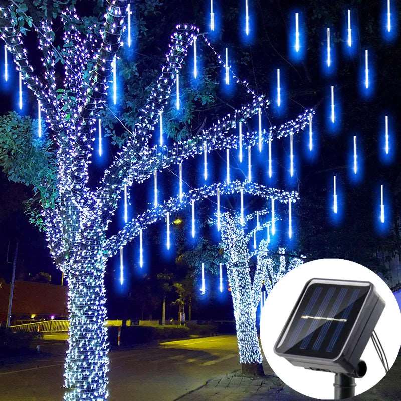 Solar LED meteor lights perfect gift for christmas thanksgiving black friday halloween all holiday ocassions at acheckbox