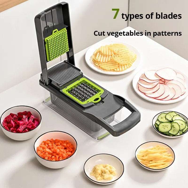 Space-Saving Kitchen Cutter Durable Stainless Steel Blades for Effortless Slicing
