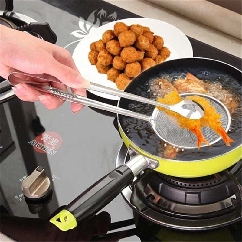 Spoon Oil Scoop Fried Food Scoop Tofu Powder Sieve Strainer Food Oil Clip Kitchen Tools at acheckbox