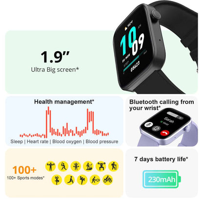 Sports Black smartwatch with full color TFT screen impressive battery life, comprehensive health monitoring, IP67 waterproof and remote control selfie, companion for fitness and daily life at acheckbox thanksgiving gift